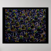 Glühende Coole Kautschukente mit Farbdruck Poster (Vorne)