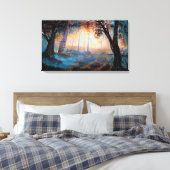 Glühende Dämmerung im Wald Leinwanddruck (Insitu (Schlafzimmer))