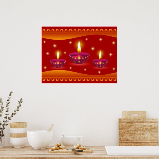 Glühende Dekorationsleuchten Poster (Küche)