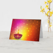 Glühende dekorative Diwali Lampe Karte (Gelbe Blume)