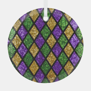 Glühende Diamanten, festlicher Hintergrund Ornament Aus Glas