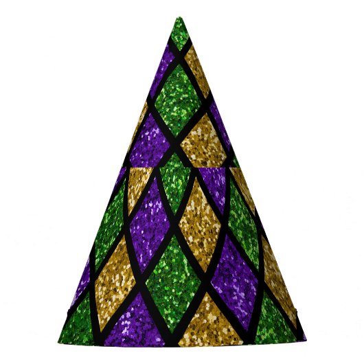 Glühende Diamanten, festlicher Hintergrund Partyhütchen (Vorderseite)