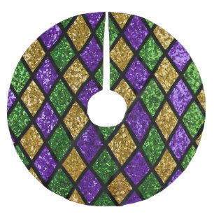 Glühende Diamanten, festlicher Hintergrund Polyester Weihnachtsbaumdecke