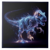 Glühende Dinosaurier Roaming in einem sternförmige Fliese (Vorderseite)