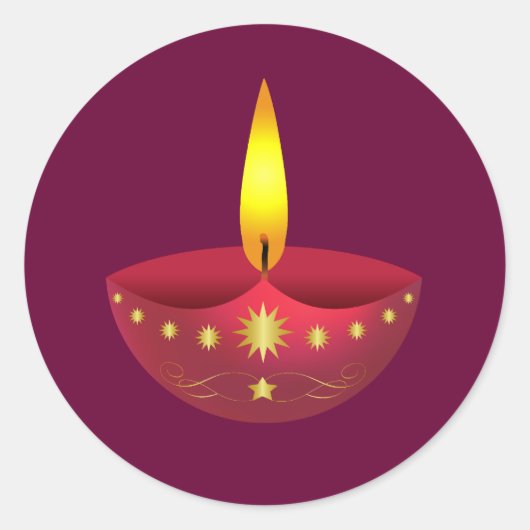 Glühende Diwali-Lampe Runder Aufkleber (Vorderseite)