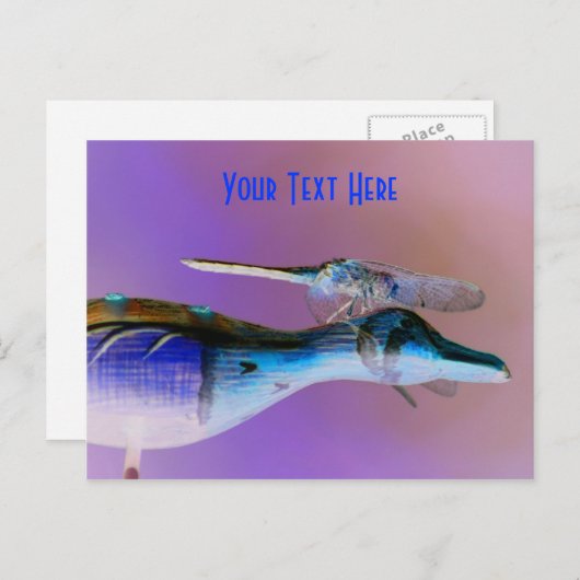 Glühende Dragonfly anpassbare Postkarte (Vorne/Hinten)