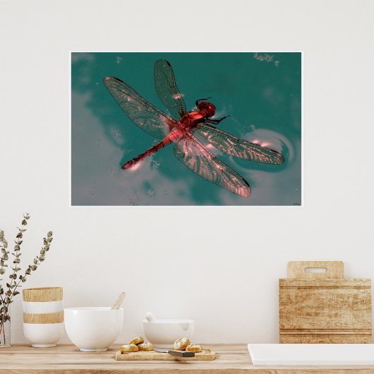 Glühende Dragonfly Poster (Küche)