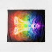 Glühende Energiechakren der esoterischen Kunst des Wandteppich (Vorderseite (Horizontal))