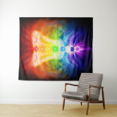 Glühende Energiechakren der esoterischen Kunst des Wandteppich (Beispiel (Horizontal))