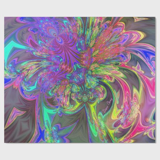 Glühende Explosion der Farbe, abstraktes Geschenkpapier (Flach)