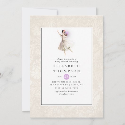 Glühende Fairy Baby Dusche Einladung (Vorderseite)