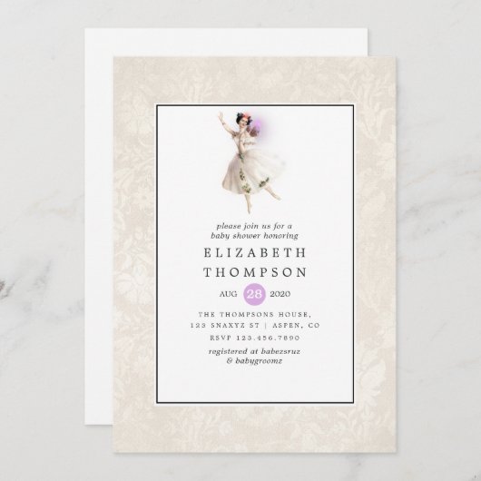 Glühende Fairy Baby Dusche Einladung (Vorne/Hinten)