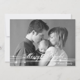 Glühende Familienfeiern Foto Chic Feiertagskarte