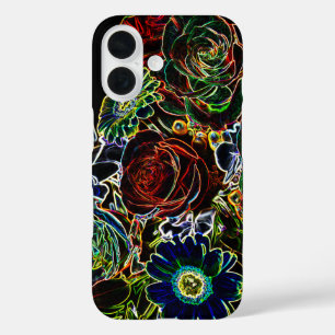 Glühende farbenfrohe Blume Bouquet iPhone 16 Hülle