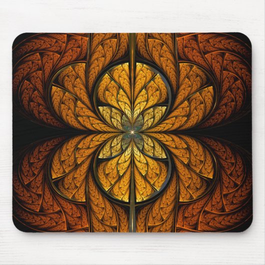 Glühende Feathers Fraktal Art Mousepad (Vorne)
