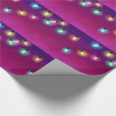 Glühende Feiertags-Lichter Geschenkpapier (Ecke)