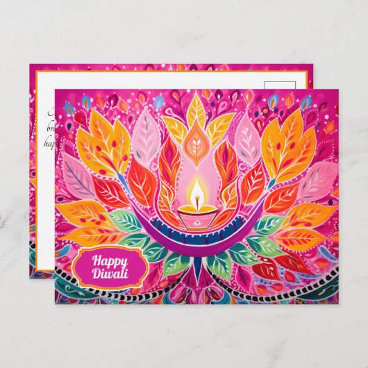 Glühende Festlichkeiten: Eine Diwali-Feier Postkarte (Vorne/Hinten)