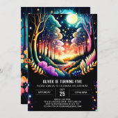 Glühende Fireflies Abenteuer Geburtstag Einladung (Vorne/Hinten)