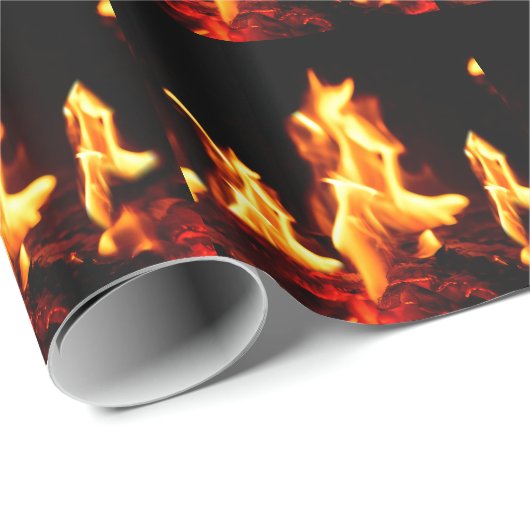 Glühende Flammen Geschenkpapier (Rolleneckpunkt)