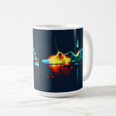 Glühende Flüssigkeitstropfen Kaffeetasse (VorderseiteRechts)