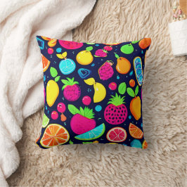 Glühende Frucht Mosaik Design Kissen