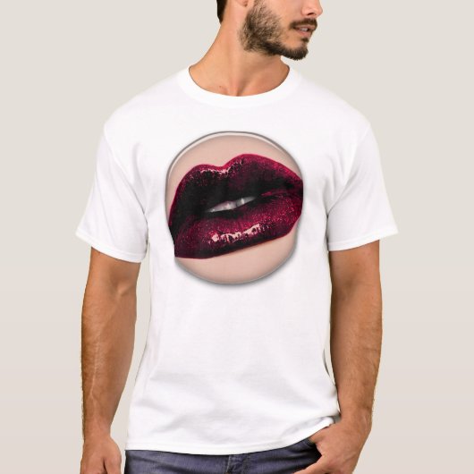 Glühende funkelnde Kissable Lippen T-Shirt (Vorderseite)