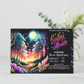 Glühende Glühwürmchen Adventure Baby-Dusche Einladung (Stehend Vorderseite)
