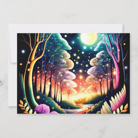 Glühende Glühwürmchen Adventure Baby-Dusche Einladung (Rückseite)