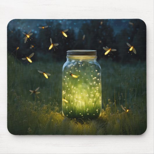 Glühende Glühwürmchen Mousepad (Vorne)