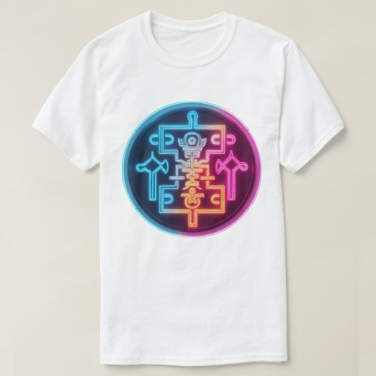 Glühende Glyphen - Antike Symbole T-Shirt (Design vorne)