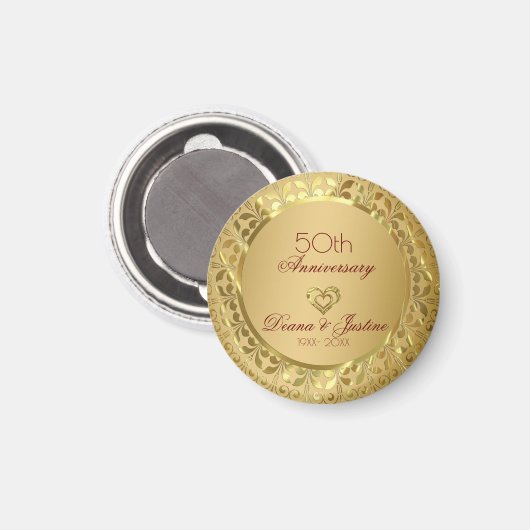 glühende Goldhochzeit Magnet (Vorderseite/Rückseite)