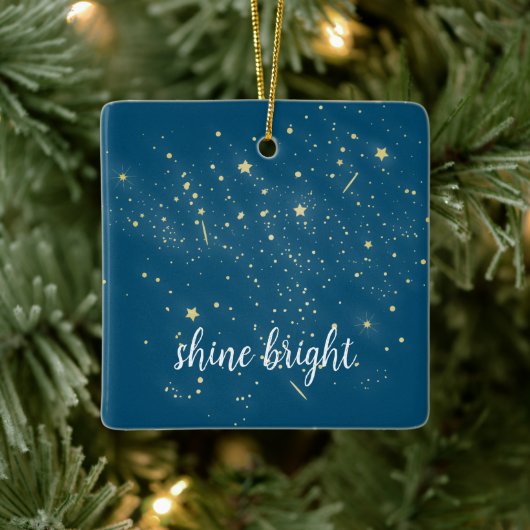 Glühende Goldstars Keramikornament (Baum)