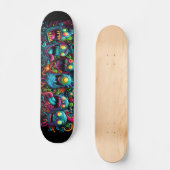 Glühende Graffiti-Monster-Designs Skateboard (Vorderseite)