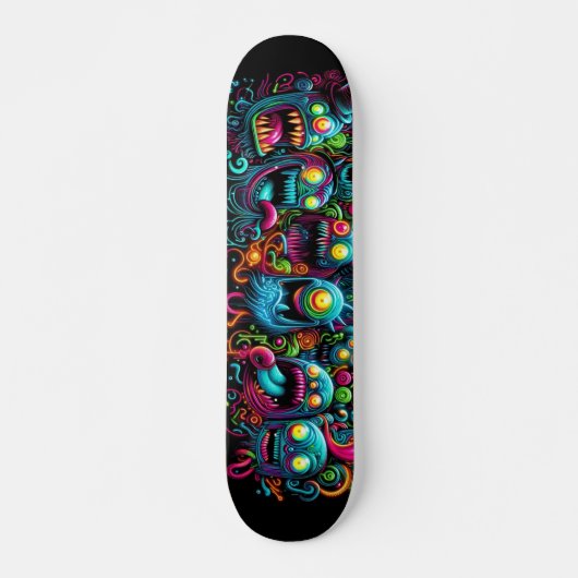 Glühende Graffiti-Monster-Designs Skateboard (Vorne)