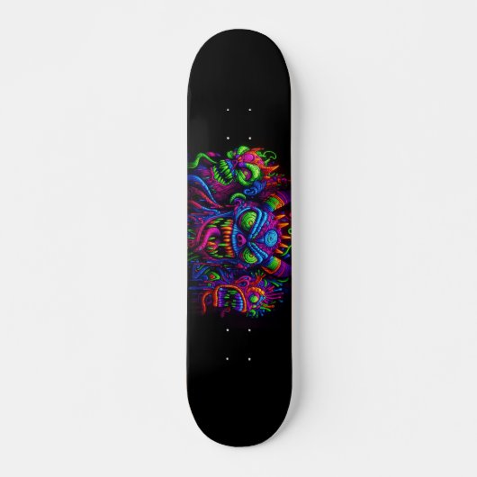 Glühende Graffiti-Monster-Designs Skateboard (Vorne)