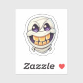 Glühende Grins: Lächelnde Halloween-Mummy-Sticker Aufkleber (Blatt)