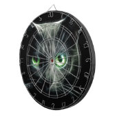 Glühende grüne Augen der Miezekatzekatze Dartscheibe (Vorderseite rechts)