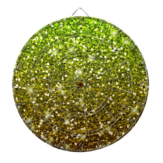 Glühende hellgrüne Glitzer Dartscheibe (vorne)