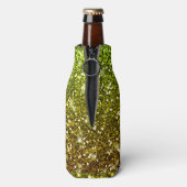 Glühende hellgrüne Glitzer Flaschenkühler (Flasche Rückseite)