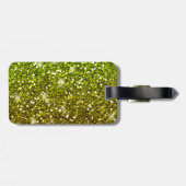 Glühende hellgrüne Glitzer Gepäckanhänger (Rückseite horizontal)