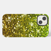 Glühende hellgrüne Glitzer iPhone Hülle (Rückseite (Horizontal))