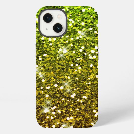 Glühende hellgrüne Glitzer iPhone Hülle (Rückseite)