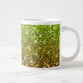 Glühende hellgrüne Glitzer Jumbo-Tasse (Rechts)