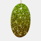 Glühende hellgrüne Glitzer Keramik Ornament (Rechts)
