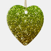 Glühende hellgrüne Glitzer Keramikornament (Rechts)