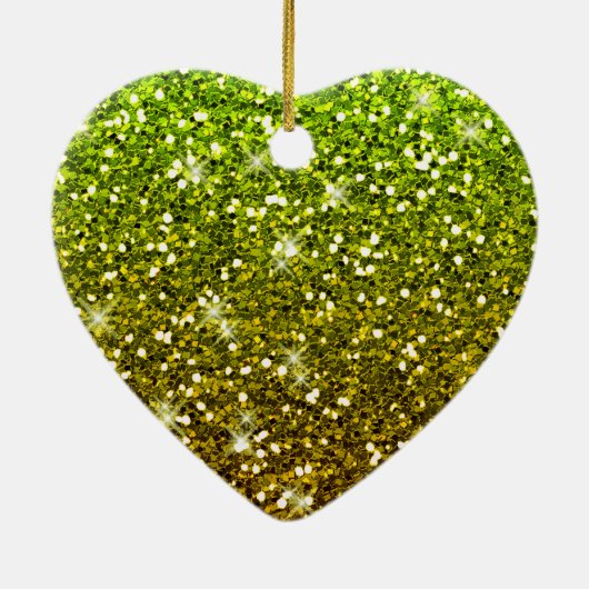 Glühende hellgrüne Glitzer Keramikornament (Hinten)