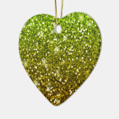 Glühende hellgrüne Glitzer Keramikornament (Links)