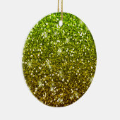 Glühende hellgrüne Glitzer Keramikornament (Rechts)