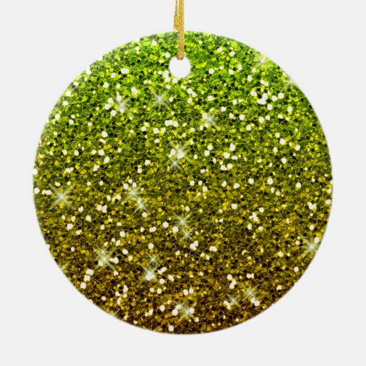 Glühende hellgrüne Glitzer Keramikornament (Hinten)