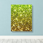 Glühende hellgrüne Glitzer Leinwanddruck (Insitu (Holzboden))